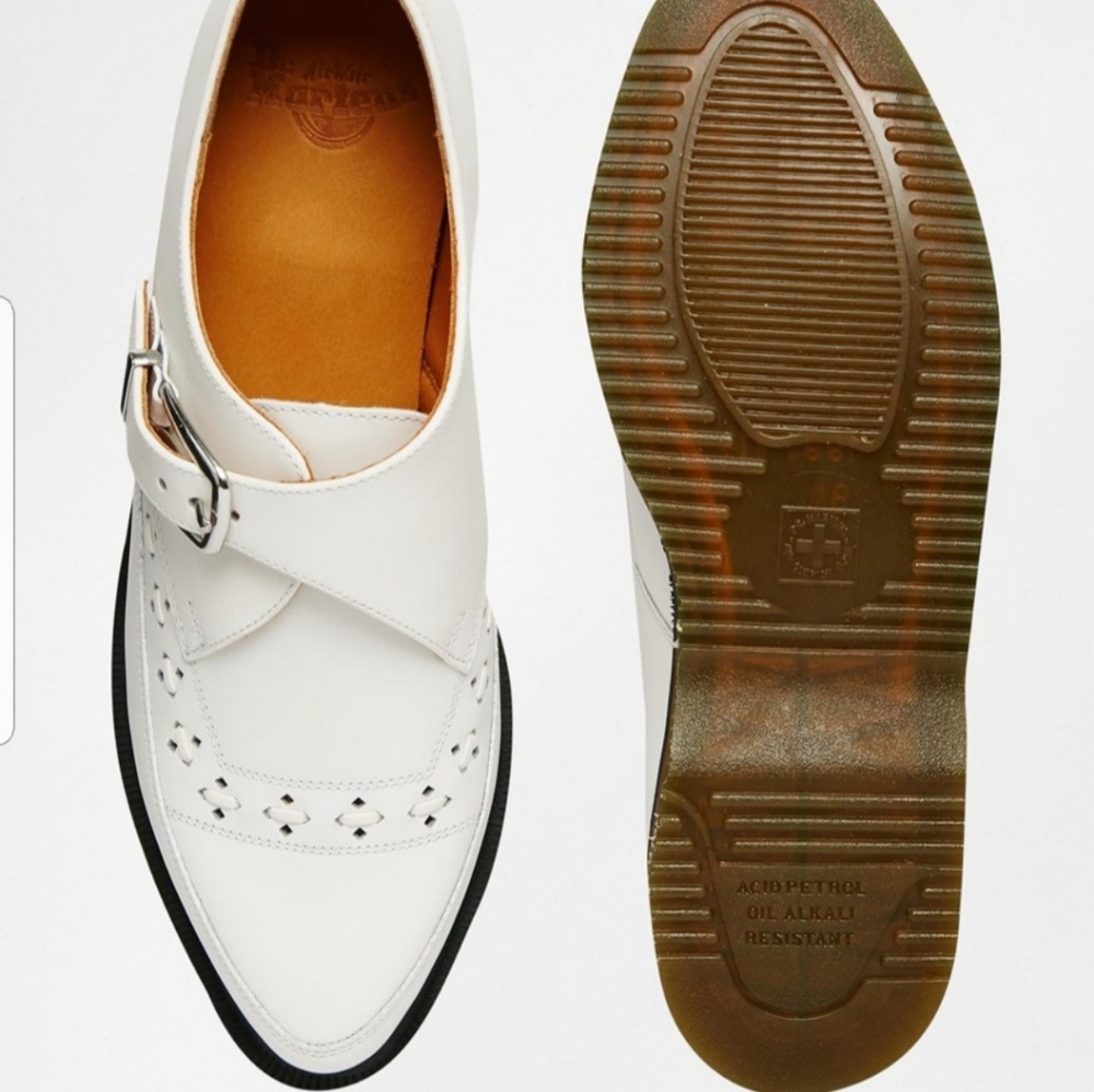 IN SEARCH OF  White Rousden Monk Strap Creeper Sho